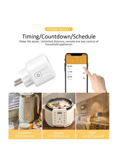 20A WiFi Outlet Smart Plug, Amazon Alexa Google Assistant Smart Plug - White