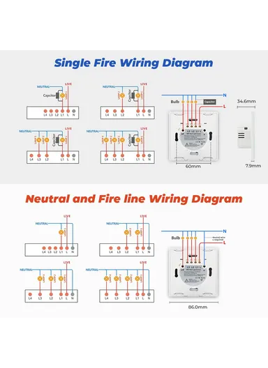 433MHZ 1 Gang WiFi Wall Plug Smart Touch Switch For Alexa Google Home TMW403 - Black