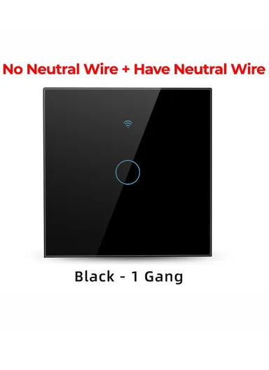 433MHZ 1 Gang WiFi Wall Plug Smart Touch Switch For Alexa Google Home TMW403 - Black