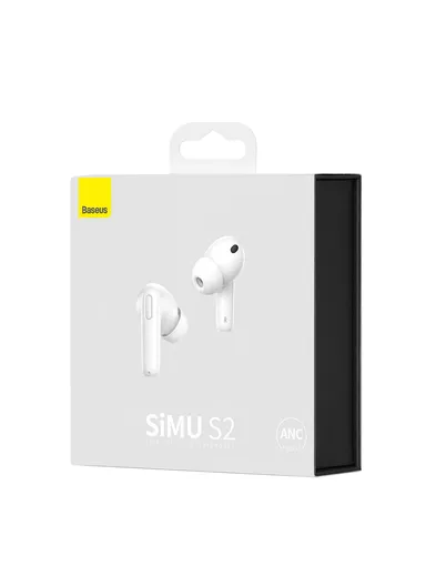 Bluetooth 5.0 Headphones In-Ear Wireless Earbuds With Wireless Charging Function Simu S2 - White