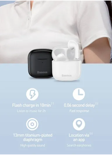 Bluetooth 5.0 True Auto Connection Waterproof Touch Wireless TWS Earphones Bowie E3 - Black