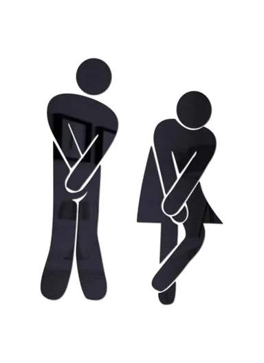 2PCS Three-Dimensional Acrylic Mirror Wall Stickers Mall Men And Women Logo-JM035 (L17/15 x W6/5 x T0.02)cm