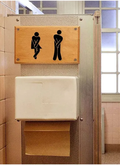 2PCS Three-Dimensional Acrylic Mirror Wall Stickers Mall Men And Women Logo-JM035 (L17/15 x W6/5 x T0.02)cm