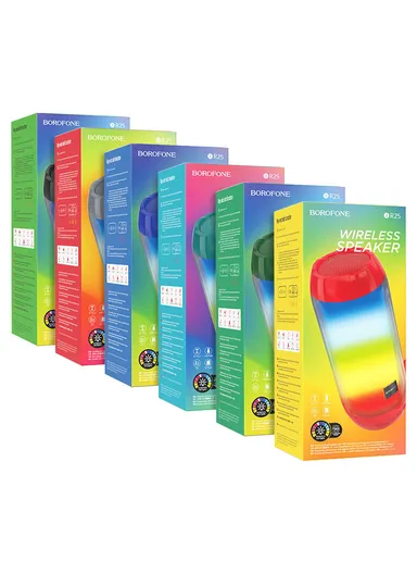 1200mAh battery v5.3 Multi-Color LED Effect Vivid Sound TWS wireless speaker BR25 (W7 x H19)cm