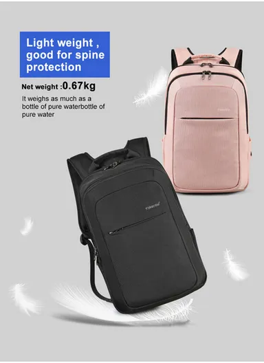15.6" Laptop Polyester Backpack With Water Bottle Holders T-B3090B (W30 x D14 x H45)cm - Pink