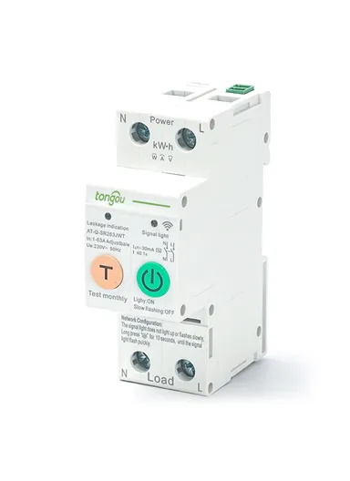 63A 2P TUYA Single Phase WIFI Smart Energy Meter KWh Metering Monitoring Circuit Breaker Timer Relay with Leakage Protection  TO-Q-SR263JWT