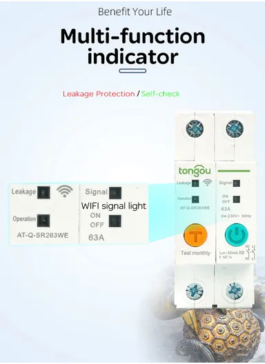2P 63A Mobile eWelink Remote Controlled Din Rail WiFi Smart Circuit Breaker TO-Q-SR263WE