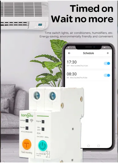 2P 63A Mobile eWelink Remote Controlled Din Rail WiFi Smart Circuit Breaker TO-Q-SR263WE