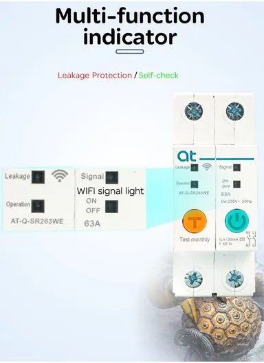 2P 63A Mobile eWelink Remote Controlled Din Rail WiFi Smart Circuit Breaker With Metering Function TO-Q-SR263JWE