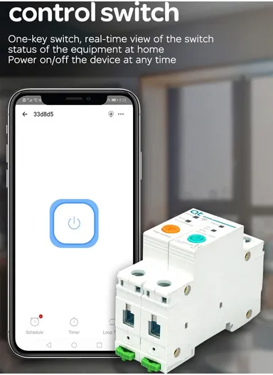 2P 63A Mobile eWelink Remote Controlled Din Rail WiFi Smart Circuit Breaker With Metering Function TO-Q-SR263JWE
