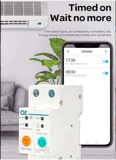 2P 63A Mobile eWelink Remote Controlled Din Rail WiFi Smart Circuit Breaker With Metering Function TO-Q-SR263JWE
