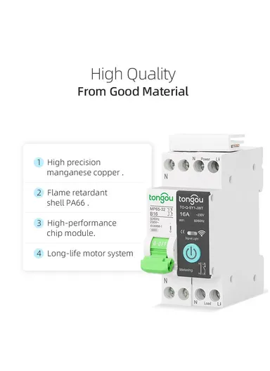 1P 32A Din Rail Tuya WiFi Smart Circuit Breaker TO-Q-MP65-SY 1-132WT