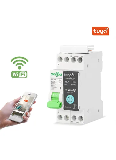1P 32A Din Rail Tuya WiFi Smart Circuit Breaker With Metering Function TO-Q-MP65-SY 1-132JWT