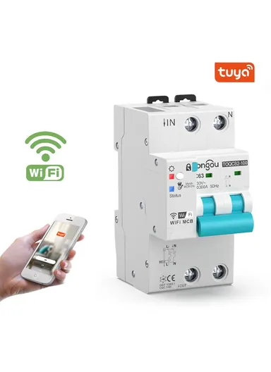 2P 63A WiFi Tuya Smart Circuit Breaker TOQCB2-JWT- 2C63