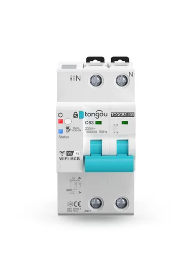 2P 63A WiFi Tuya Smart Circuit Breaker TOQCB2-JWT- 2C63