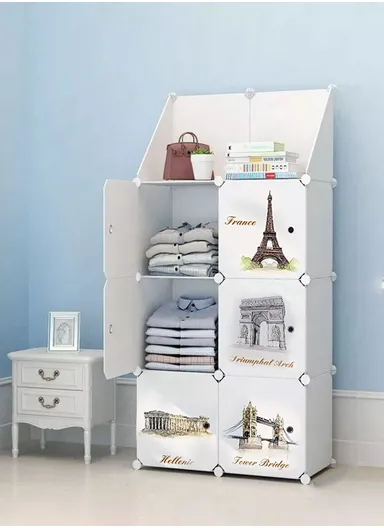 4 Shelves DIY Plastic Storage Cabinet (W70 x D35 x H140)cm