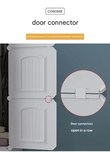 8-Cubes 4-Shelves Heavy-Duty Durable DIY Portable Closet Wardrobe Bedroom Storage Organizer with Hanging Rail (W105 x D35 x H140)cm - White