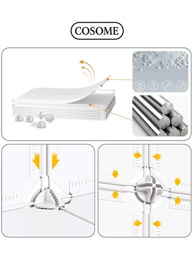 8-Cubes 4-Shelves Kids Heavy-Duty Durable DIY Closet Bedroom Wardrobe Organizer (W105 x D35 x H135)cm - Blue