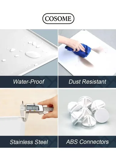 8-Cubes 4-Shelves Kids Heavy-Duty Durable DIY Closet Bedroom Wardrobe Organizer (W105 x D35 x H135)cm - Blue