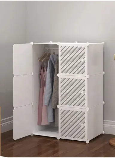 6 Cubes Waterproof DIY Plastic Storage Cabinet (W70 x D35 x H105)cm - White