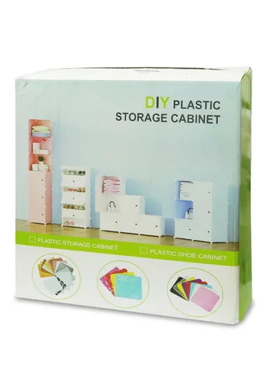 6 Cubes Waterproof DIY Plastic Storage Cabinet (W70 x D35 x H105)cm - White