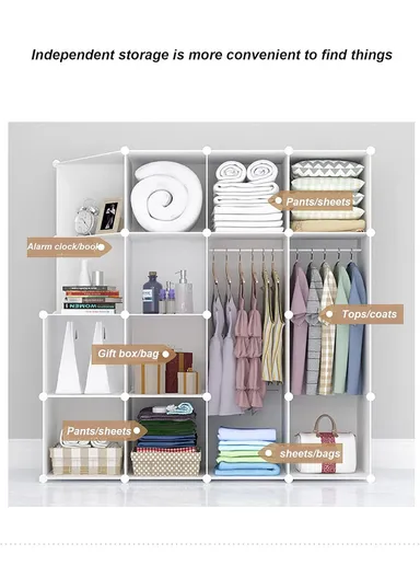 6 Cubes Waterproof DIY Plastic Storage Cabinet (W70 x D35 x H105)cm - White