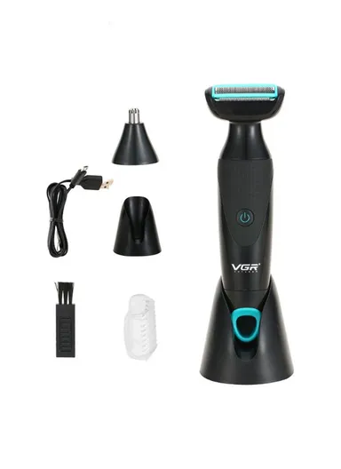 5W 500mAh 2-In-1 Rechargeable Double Head Multifunctional Washable Hair Clipper Nose Hair Trimmer V-601 (L17.5 x W4.5 x H3)cm