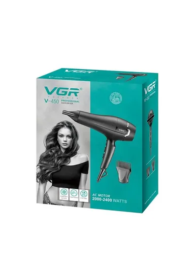 2400W 3 Heat Setting Professional Salon Series Hair Dryer AC Motor With Brusher V-450 (L29 x W9.5 x H28)cm