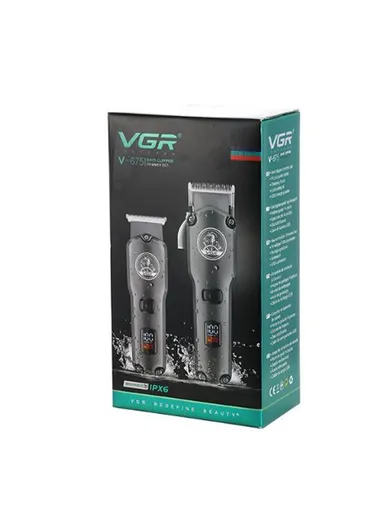 2-in-1 Professional Rechargeable Hair Clipper &amp; Trimmer, Cordless Clipper &amp; Trimmer Set with LED Display &amp; Accessories V-675 - Bronze