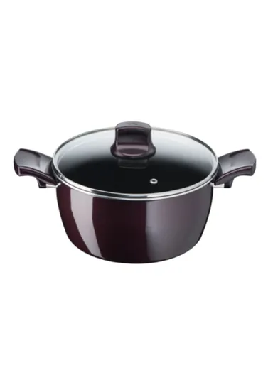 22cm Aluminum Titanium Non-Stick Resist Intense Stewpot With Stainless Steel Lid D5224582