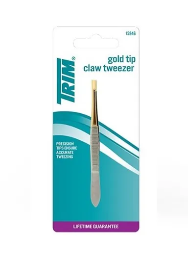 Trim Gold Tipped Claw Tweezer Square 5-43RL