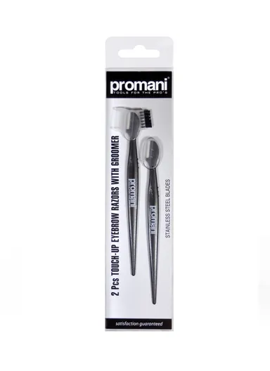 Promani 2Pcs Touch Up Eyebrow Razor With Groomer PR-932