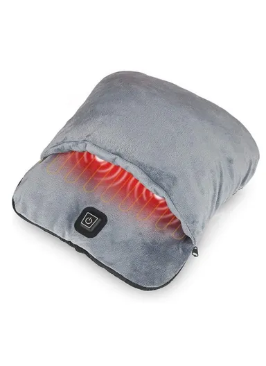 Electric Heated Foot Warmer Winter USB Fast Heating Feet Pad For Men &amp; Women (L36 x W32)cm - Grey