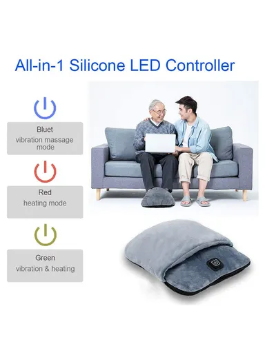 Electric Heated Foot Warmer Winter USB Fast Heating Feet Pad For Men &amp; Women (L36 x W32)cm - Grey