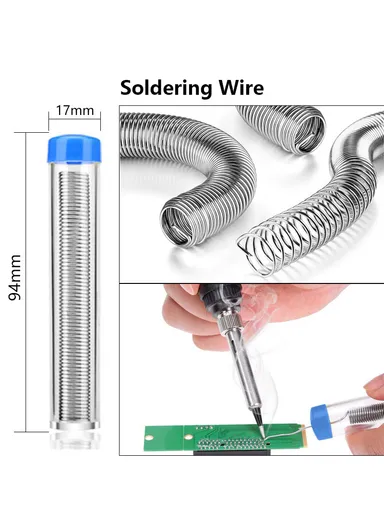 60W 220V Soldering Iron Kit Adjustable Temperature Soldering Gun Welding Tool With Digital Multimeter (L26.8 x W15.5 x T4.8)cm- EU Plug