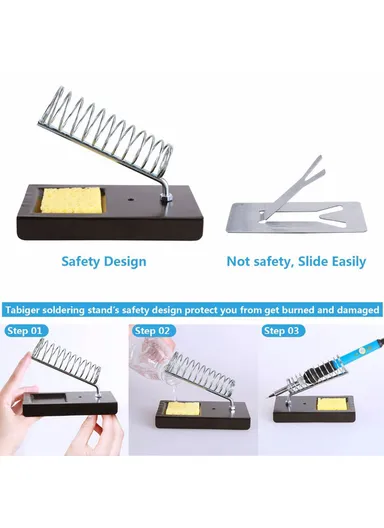 60W 220V Soldering Iron Kit Adjustable Temperature Soldering Gun Welding Tool With Digital Multimeter (L26.8 x W15.5 x T4.8)cm- EU Plug