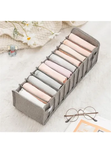Drawer Divider Bras Lingerie Panties Storage Boxes Closet Underwear Organizer - Grey/M