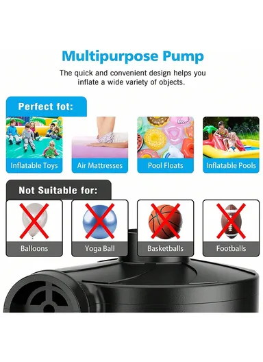 Rechargeable Electric Inflator &amp; Deflator Air Pump, Portable Multi-Use Cordless Fast Large Volume Inflator &amp; Deflator Pump HT-677