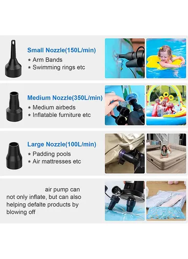 Rechargeable Electric Inflator &amp; Deflator Air Pump, Portable Multi-Use Cordless Fast Large Volume Inflator &amp; Deflator Pump HT-677