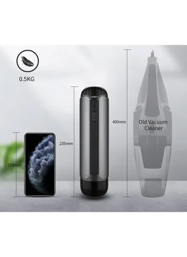 80W 2000mAh PC &amp; ABS Portable Powerful Suction Rechargeable Car Vacuum Cleaner (23.5 x D6.5)cm