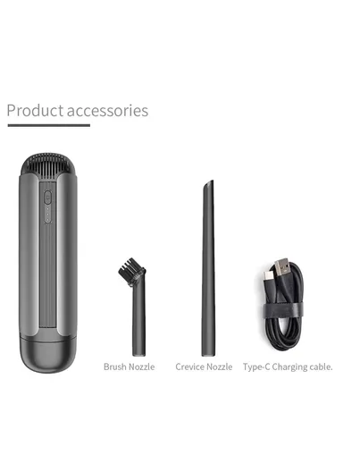 80W 2000mAh PC &amp; ABS Portable Powerful Suction Rechargeable Car Vacuum Cleaner (23.5 x D6.5)cm