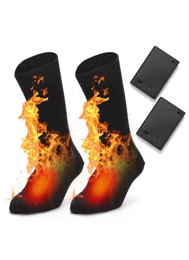 1Pair Heated Socks Battery Powered Cold Weather Thermal Heating Electric Heated Foot Warmer For Hunting Skiing Camping