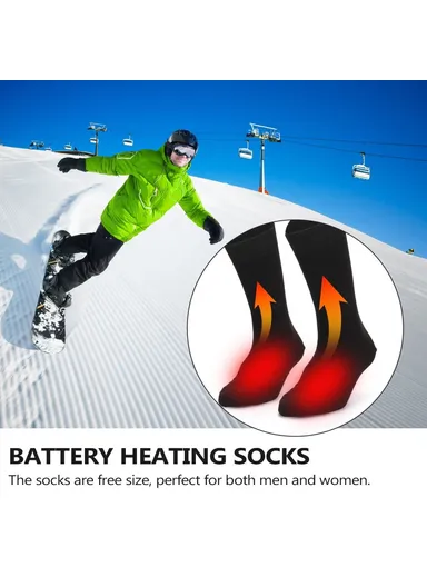 1Pair Heated Socks Battery Powered Cold Weather Thermal Heating Electric Heated Foot Warmer For Hunting Skiing Camping