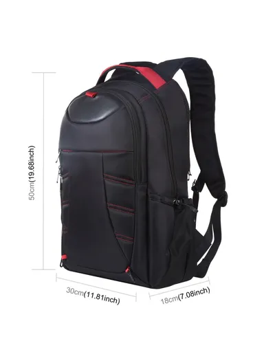 14W Outdoor Solar Powered Backpack Breathable Lightweight Dual Shoulder Bag With Charging &amp; Headset Port (L30 xW18 xH50)cm