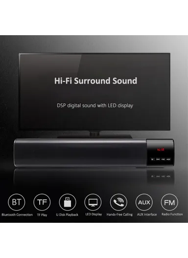 LED Screen Bluetooth Bass Sound Bar Subwoofer B28S (L40 x W7 x H5.5)cm