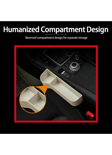 2 Pcs Multifunctional Car Seat Gap Storage Box Left/Right (L52 x W34 x H16)cm