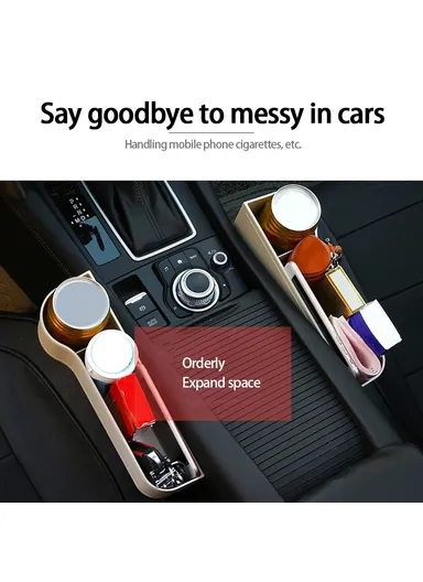 2 Pcs Multifunctional Car Seat Gap Storage Box Left/Right (L52 x W34 x H16)cm