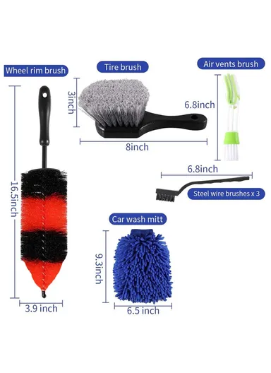 13 Pcs Car Detailing Cleaning Brushes Car Cleaning Tools Microfiber Towel Automobile Air Vents Wheel Wash Kit 