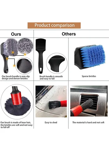13pcs Car Detailing Cleaning Brushes Car Cleaning Tools Microfiber Towel Automobile Air Vents Wheel Wash Kit