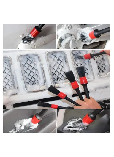 17pcs Car Wheel Tire Cleaning Brush Kit Long Soft Wheel Brush Microfiber Cloth Dirt Dust Clean Tools Set